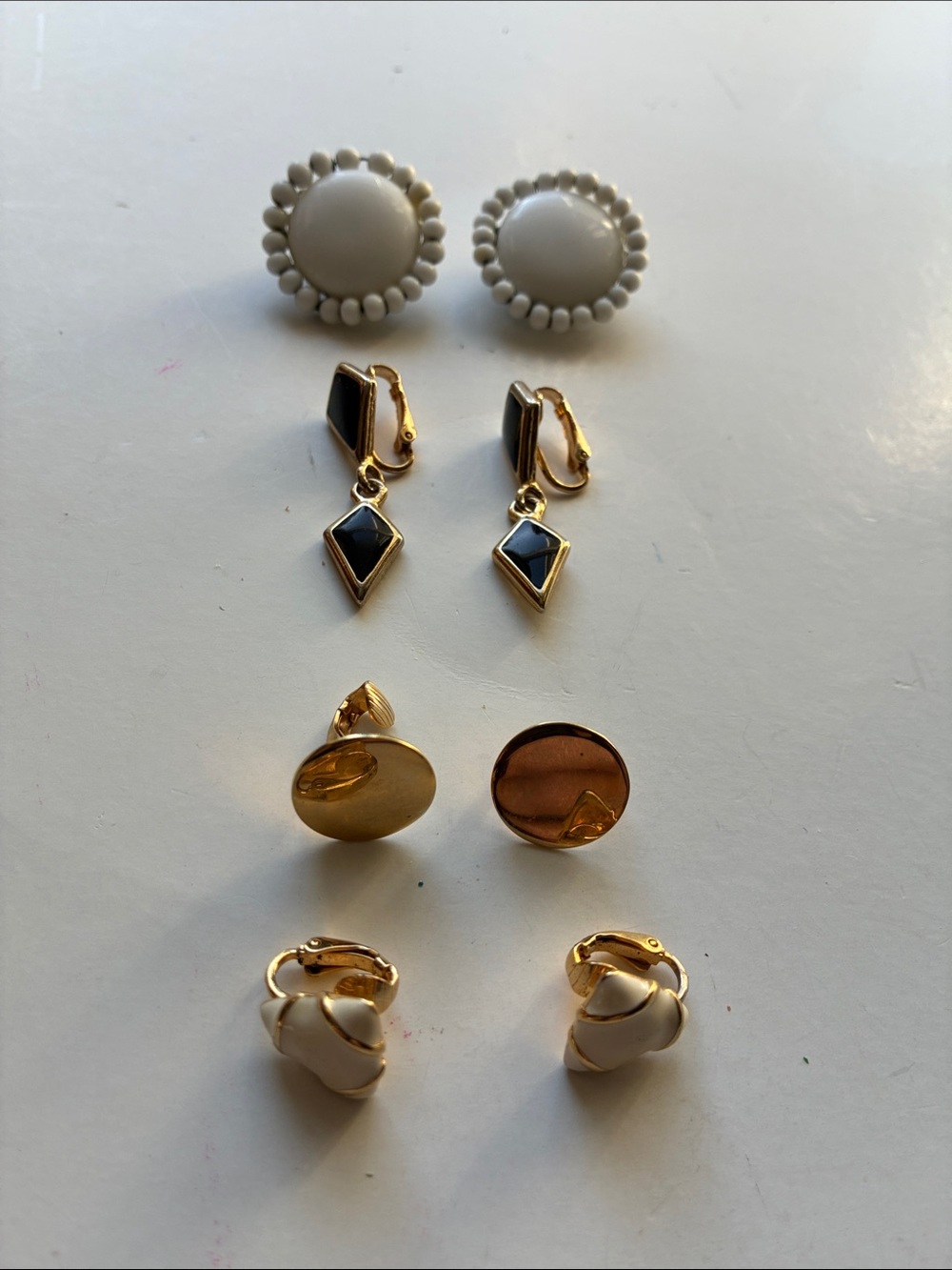 Vintage Clip-On Earrings Lot of 4 Pair